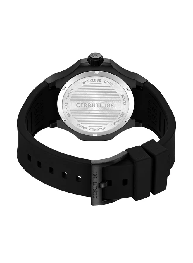 CERRUTI 1881 black Men's Lucardo  Black Dial Silicone Strap Analog Watch for Men, 44mm for Men | Best Price UAE